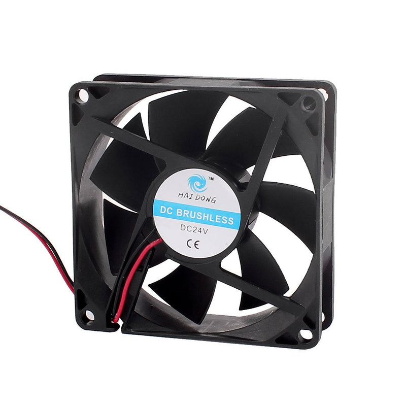  [AUSTRALIA] - uxcell DC 24V 80mm x 80mm x 25mm 7 Vanes Square Cooling Cooler Fan w Metal Finger Guard