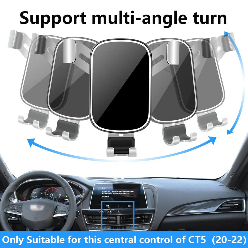  [AUSTRALIA] - musttrue LUNQIN Car Phone Holder for 2020-2023 Cadillac CT5 [Big Phones with Case Friendly] Auto Accessories Navigation Bracket Interior Decoration Mobile Cell Mirror Phone Mount