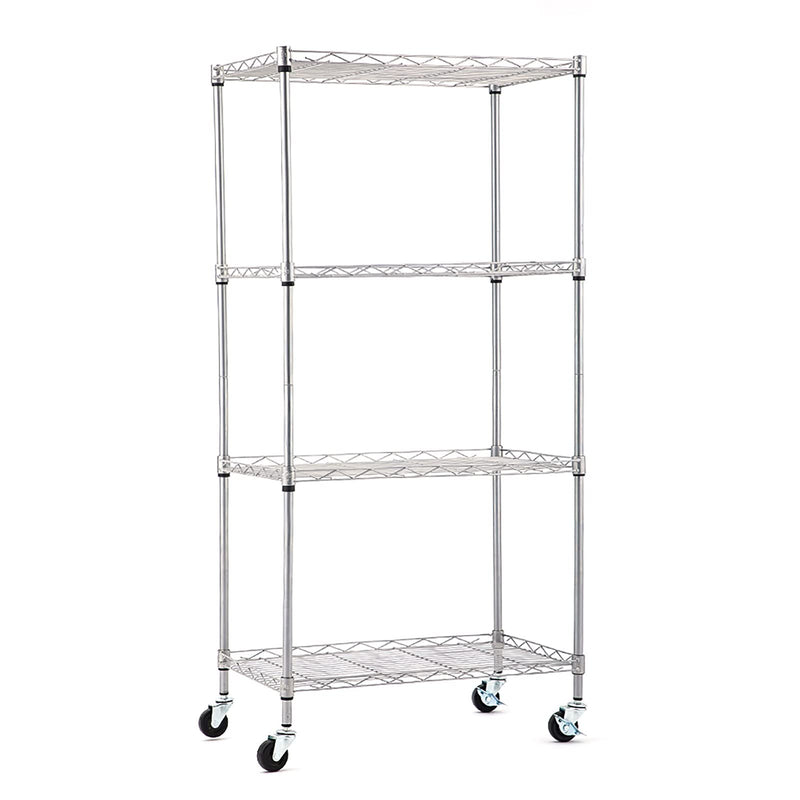  [AUSTRALIA] - Pusalxl 2 inch Shelves Caster Wheels for Wire Shelving Shelf, Stem Casters Set of 4 with Locking Brakes Fit 3/4" Post- Shelving Adapter for Wire Shelf,Stems 1/4" - 20 Casters for Wire Rack Shelf,Wheel 2" diameter
