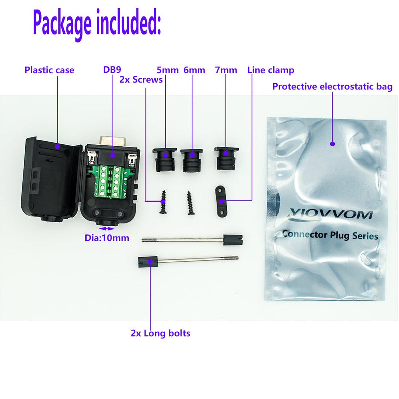 YIOVVOM DB9 Breakout Connector to Wiring Terminal RS232 D-SUB Male Serial Adapters Port Breakout Board Solder-Free Module with case( Female Serial Adapter) Female Adapter - LeoForward Australia