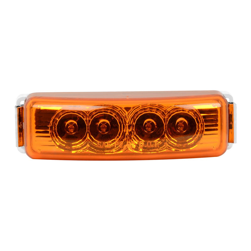  [AUSTRALIA] - GG Grand General 77860 Amber/Amber Rectangular Marker Clearance LED Light w/Cr.Plastic Rim
