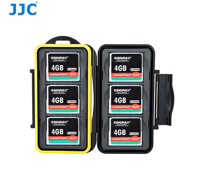 Water Resistant JJC MC-CF6 Memory Card Hard Case for 6 Pcs CF Cards with Lock - LeoForward Australia