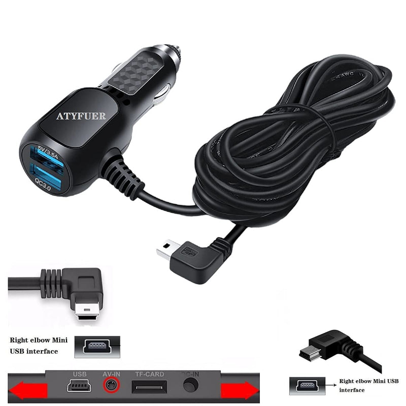  [AUSTRALIA] - ATYFUER - Car Mini USB Charger Cable, for Dash Cam,GPS Navigator,MP3 Player,Digital Camera Recharge, for 12V-24V Cars and Trucks car Power Adapter Cable(11.5FT)