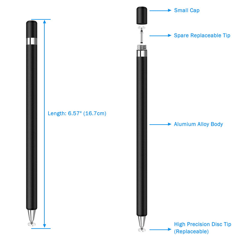 Stylus for Touch Screens,Granarbol Rotatable Touch Screen Pen Disc Universal Stylus for iPad iPhone Tablets Samsung Kindle All Touch Devices with 3 Replacement Tips - LeoForward Australia