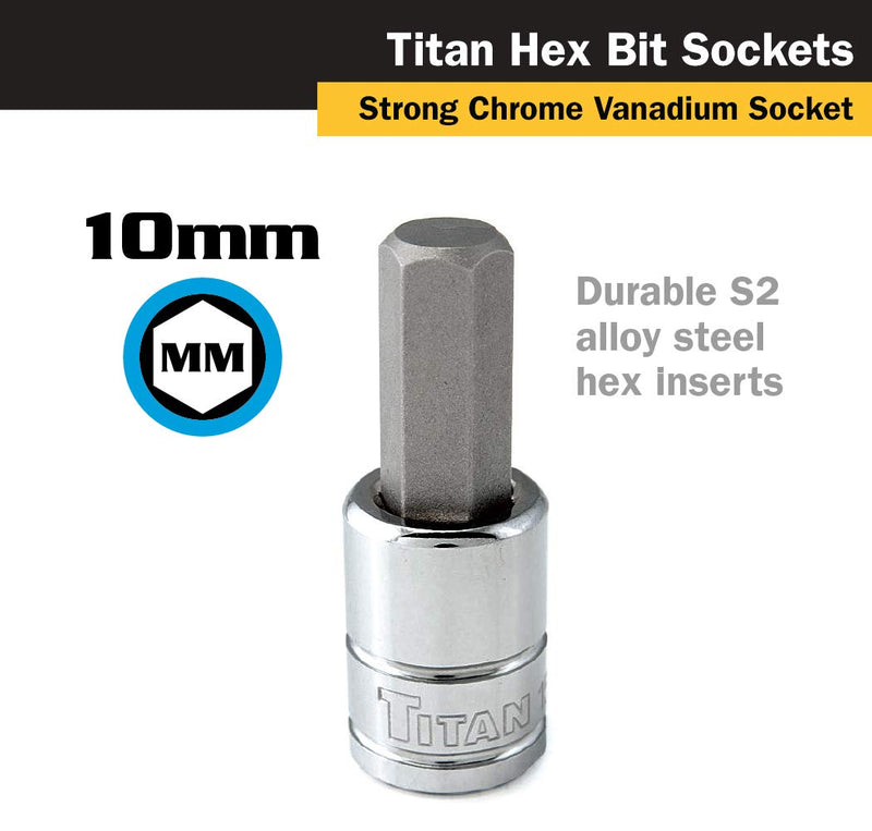  [AUSTRALIA] - Titan 15610 3/8-Inch Drive x 10mm Hex Bit Socket