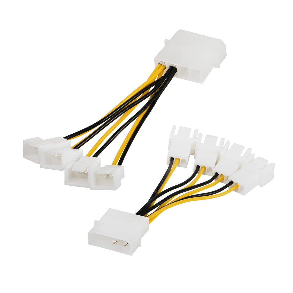  [AUSTRALIA] - PNGKNYOCN Molex to Fan Power Splitter Cable, 4-Pin IDE Molex to 4X 3-Pin Y Type Case Cooling Fan Power Cable Adapter 12V（2-Pack）