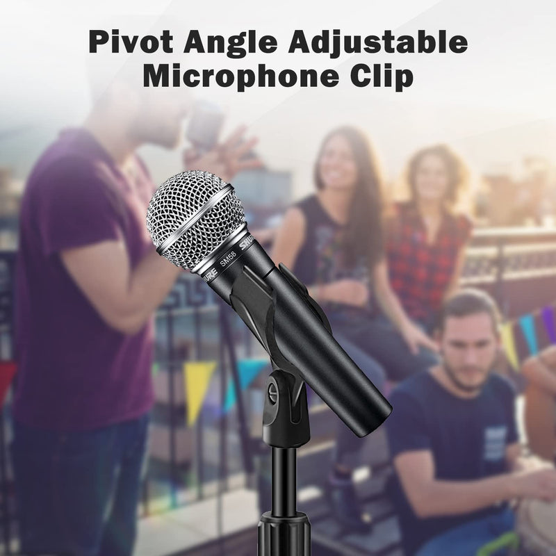  [AUSTRALIA] - Mictop Universal Microphone Clip Holder, Comes with 5/8" Male to 3/8" Female Screw Adapter Suitable for Handheld Microphones, 2-Pack