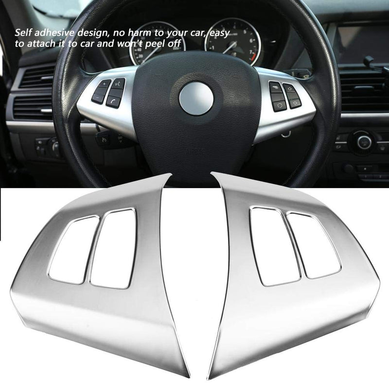 [AUSTRALIA] - Acouto 2PCS Car Steering Wheel Button Frame Decoration Cover Trim for BMW X5 E70 2008-2013