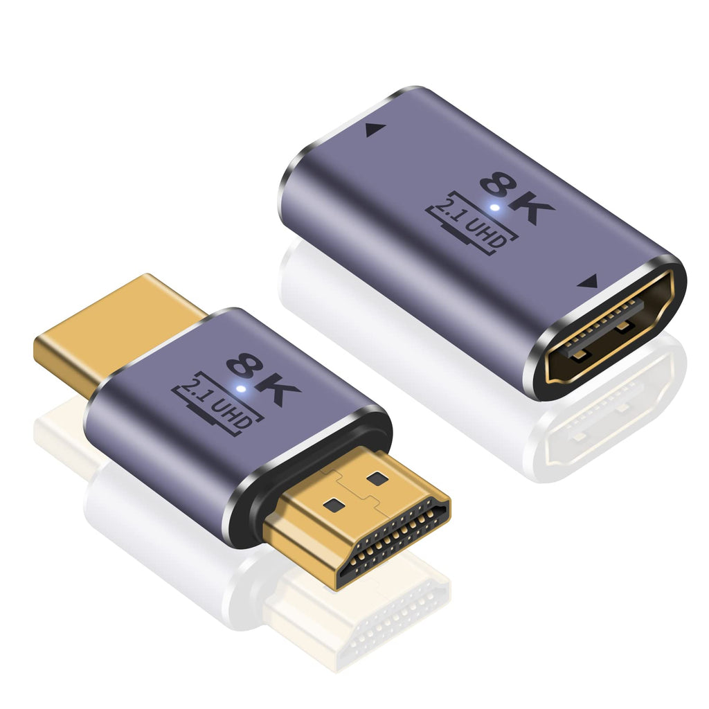  [AUSTRALIA] - Duttek 8K HDMI2.1 Adapter, 48Gbps UHD HDMI Male to Male Adapter and HDMI Female to Femlae Coupler Adapter Connector Supports 8K@60Hz Video for DVD,TV, Monitors (2 Pack) Male to Male and Female to Female