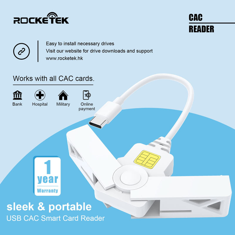 [AUSTRALIA] - Type C CAC Reader, DOD Military USB C Common Access CAC Card Reader, USB C Smart Card Reader PIV CAC Reader Credit Card Reader Compatible with Windows, Mac OS(Mini Fold and Portable Type C) 318FX