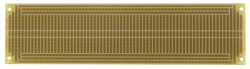 SB830 Solderable PC BreadBoard, 1 Sided PCB, Matches 830 tie-Point breadboard with Power Rails, 7.25 x 1.85in (184.2 x 47.0mm) - LeoForward Australia