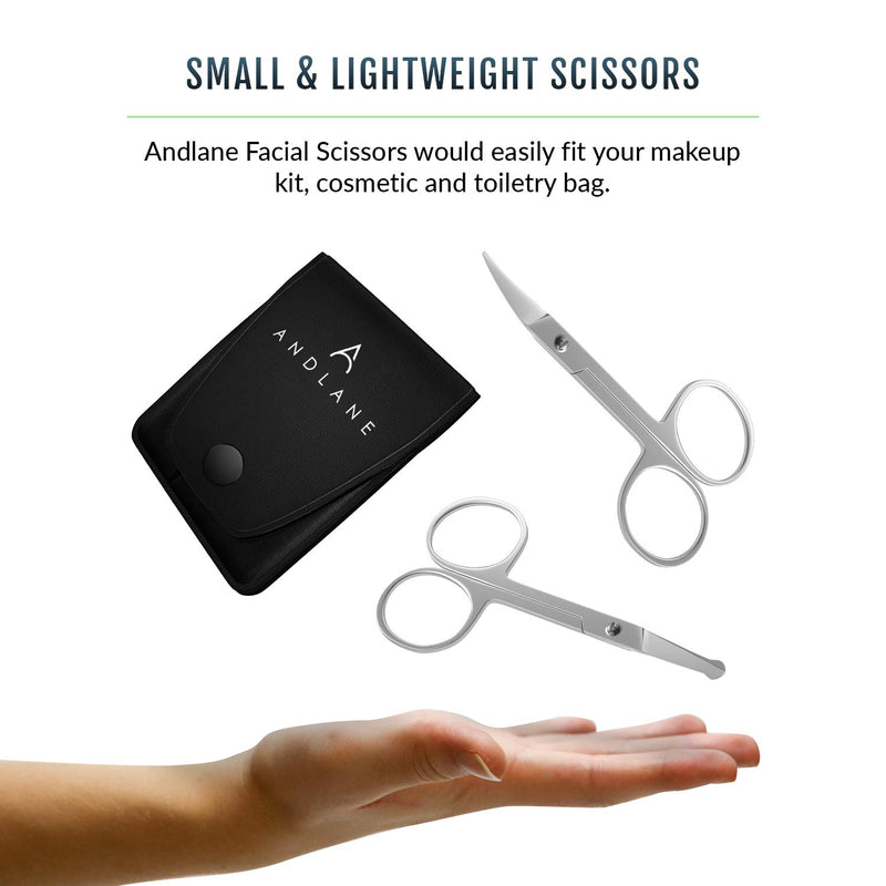 Curved and Rounded Facial Hair Scissors - Mustache, Nose Hair & Beard Trimming Scissors, Safety Use for Eyebrows, Eyelashes and Ear Hair - Professional Stainless Steel - LeoForward Australia
