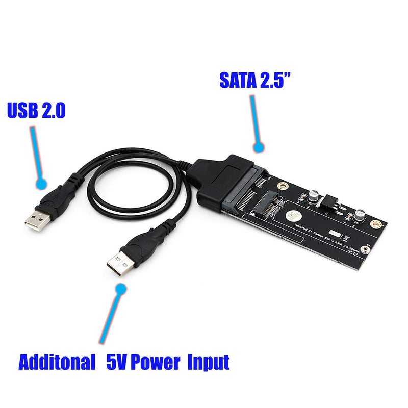  [AUSTRALIA] - 20+6 Pin SSD to SATA 2.5 or USB Adapter with USB 2.0 Cable for Thinkpad Lenovo X1 Carbon