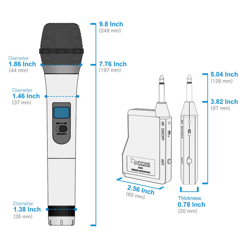  [AUSTRALIA] - Wireless Microphone,Fifine Handheld Dynamic Microphone Wireless mic System for Karaoke Nights and House Parties to Have Fun Over The Mixer,PA System,Speakers-K025