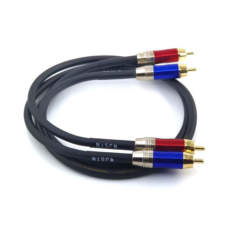  [AUSTRALIA] - WJSTN-020 RCA to RCA Audio Cable, 1RCA Male to 1RCA Male Stereo Audio Cable Converter, Digital Stereo Audio Cable for subwoofer, Home Theater, high-Fidelity Audio-Double Shielding-2 Pack (2FT) 2FT