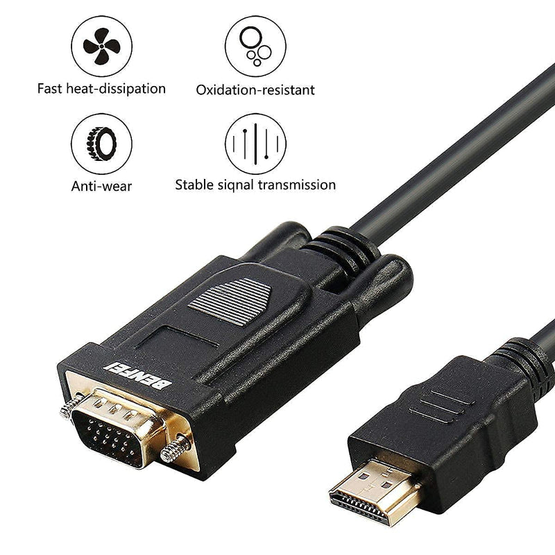 HDMI to VGA, Benfei Gold-Plated HDMI to VGA 10 Feet Cable (Male to Male) Compatible for Computer, Desktop, Laptop, PC, Monitor, Projector, HDTV, Raspberry Pi, Roku, Xbox and More 1 PACK - LeoForward Australia