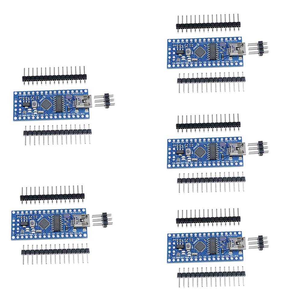  [AUSTRALIA] - KOOBOOK 5Pcs USB Nano V3.0 ATmega168 16M 5V Mini-controller CH340G Mini USB UART Board Microcontroller Module For Arduino