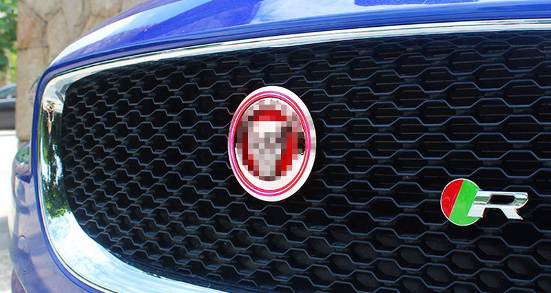iJDMTOY Red Aluminum Surrounding Decoration Ring Trim Compatible With Jaguar F-Pace E-Pace XE XF XJ Front Grille Feline Emblem - LeoForward Australia
