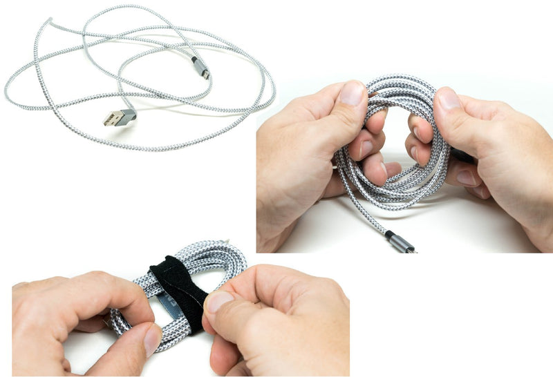  [AUSTRALIA] - Heaviest Cable Organizer on the Market! Compact and Weighted Desktop Cord Holder and Cable Organizer, Eco-Friendly Silicone, No Bad Smell, Bundled with 4 Reusable Cable Ties! (Blue) Blue