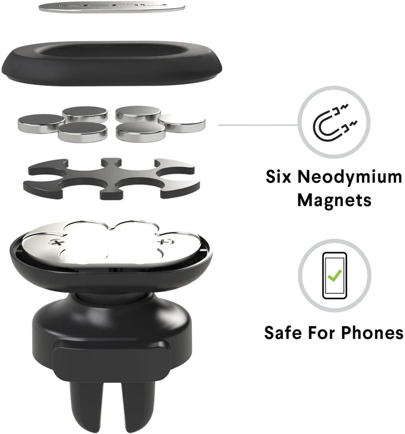  [AUSTRALIA] - Kenu Airframe Magnetic Phone Car Mount for Air Vent - Portable Mobile Holder - 360 Degree Rotation - 6 Powerful Magnets with 1 Reusable Steel Plate - Use with Latest iPhones, Samsungs, and Androids
