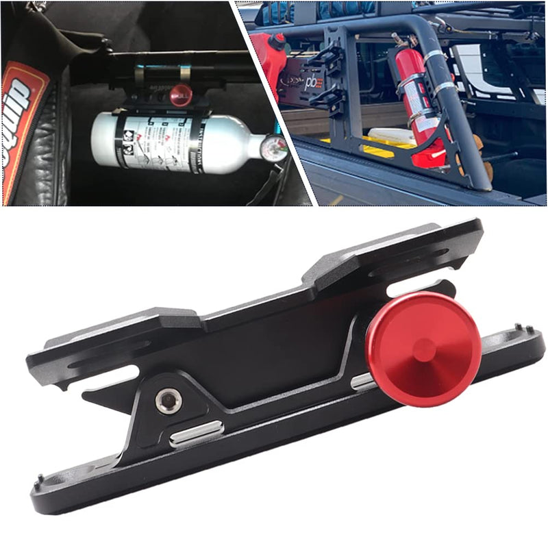  [AUSTRALIA] - HZHIMO Quick Release Universal Roll Bar Fire Extinguisher Mount Holder 4 Clamps Fire Extinguisher Bracket for JP JL JLU Polaris UTV ATV, Black