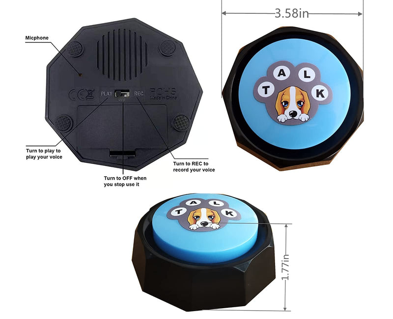  [AUSTRALIA] - BOSKEY Set of 6Colors, Recordable Button, Dog Training Buzzer - Record & Playback Your Own Message - Recording Button (Battery Included) (6Pack Dog) 6Pack-2