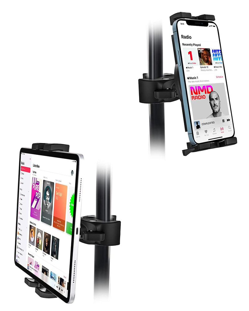  [AUSTRALIA] - Tablet Mic Stand Holder, woleyi Microphone Music Stands Phone & Tablet Mount with Ultra Stable C-Clamp for iPad Pro 9.7, 11, 12.9 / Air / Mini, Galaxy Tabs, iPhone, More 4-13" Smartphones and Tablets