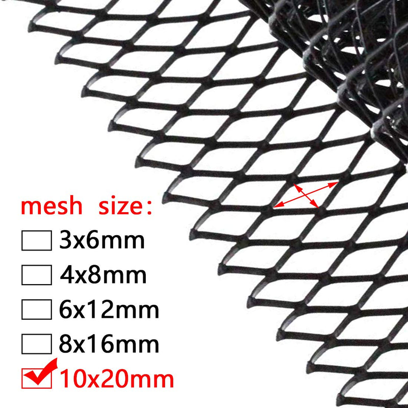  [AUSTRALIA] - AUTOT 40"x13" Car Grill Mesh 20x10mm Aluminum Alloy Grille Mesh Sheet Rhombic Type Black