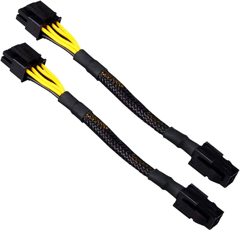  [AUSTRALIA] - TeamProfitcom ATX 4 Pin Female to Motherboard CPU 8(4+4) Pin Male EPS 12V Converter Adapter Extension Cable Braided Sleeved for Power Supply 9 inches (2 Pack)