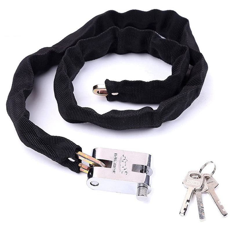  [AUSTRALIA] - Bicycle Chain Lock,Safety Chain Lock kit,Heavy Duty Motorcycle Lock, Chain Lock,8mm Heavy Duty Lock with 3 Keys,Very Suitable for Motorcycles,Motorcycles,Bicycles,generators,Gates,Bicycles,Scooters. black-02