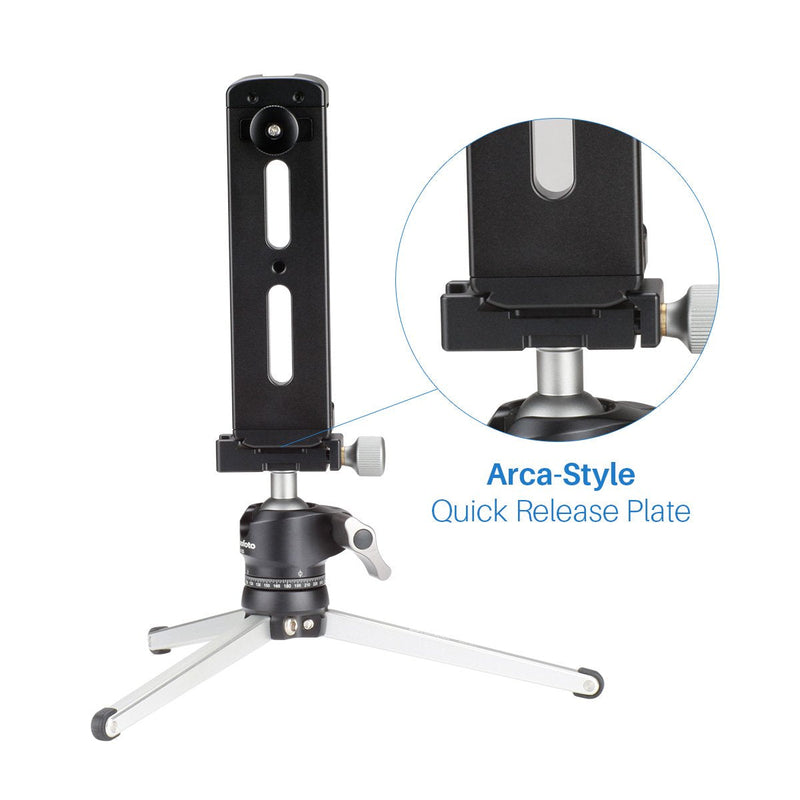  [AUSTRALIA] - Aluminum iPad Tablet Tripod Mount Light Attachment with ipad,7.9-12.9 inches Adjustable Clamp with Cold Shoe Mount Compatible with iPad Mini iPad 2/3/4, iPad Air/Air2, iPad Pro Video Recording