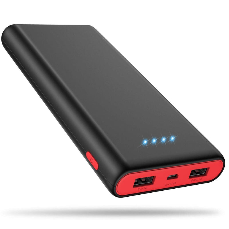  [AUSTRALIA] - Portable Charger Power Bank 25800mAh, Ultra-High Capacity Fast Phone Charging with Newest Intelligent Controlling IC, 2 USB Port External Cell Phone Battery Pack Compatible with iPhone,Android etc Black-Black-Red