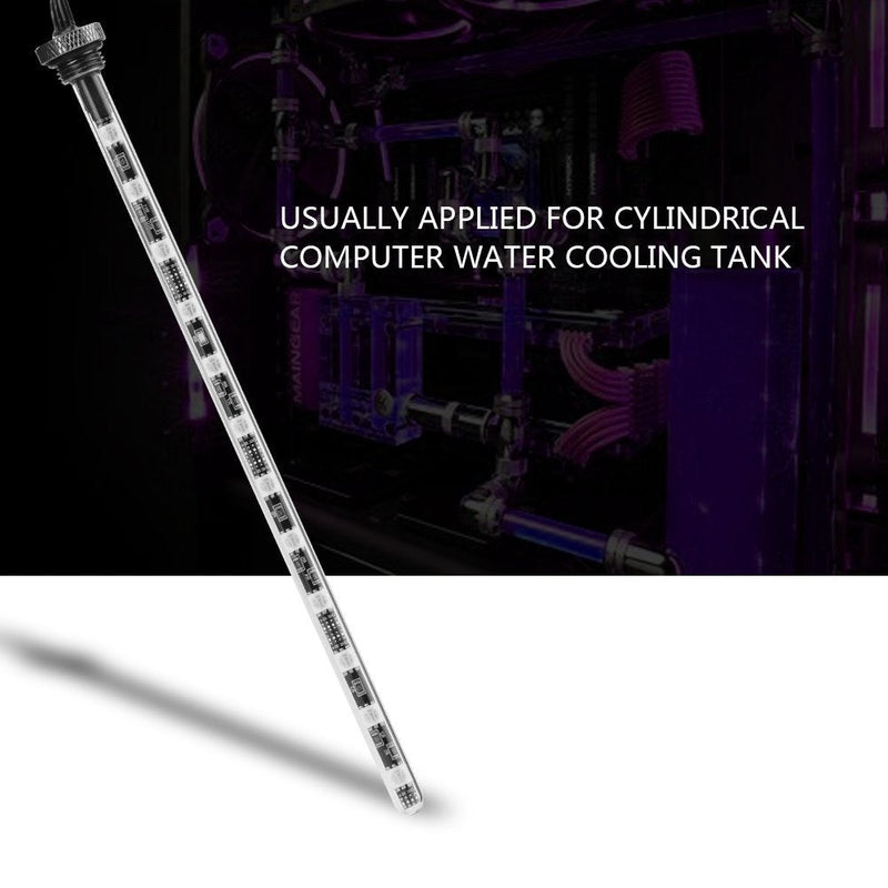  [AUSTRALIA] - 22CM Water Cooling Tank Light, Acrylic & Glass Cover RGB Computer Cylinder Water Cooler Tank Reservoir Light Universal Large 4P Connector LED Tube Lamp Lighting with Romote Control