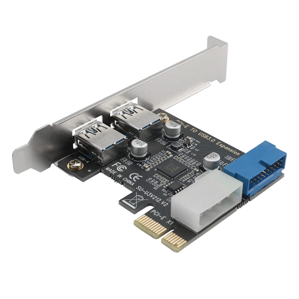  [AUSTRALIA] - DGHAOP USB 3 pcie Adapter x2 Port USB to pcie x1 Front Panel 20pin 20 pin USB3.0 PCI-e PCI Express hub Controller Card Adapter