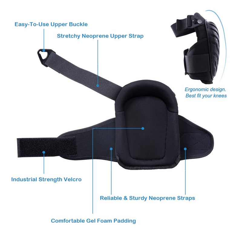  [AUSTRALIA] - Professional Knee Pads for Work - Heavy Duty Foam Padding Kneepads for Construction, Gardening, Flooring with Comfortable Gel Cushion to Save Your Knees (Knee High) Knee High