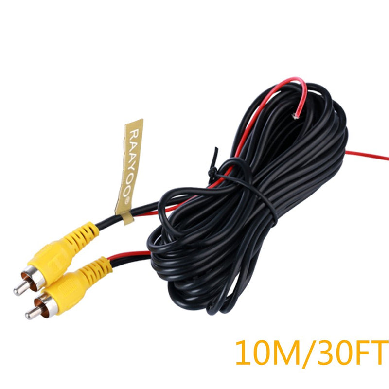  [AUSTRALIA] - Car Replacement RCA Video Cable Wire Cord Extension Cable for Backup Camera Front Side Rear View Camera Dash DVD and Parking Monitor with Detection Wire Reverse Trigger Lead (10M/30FT) 10M/30FT
