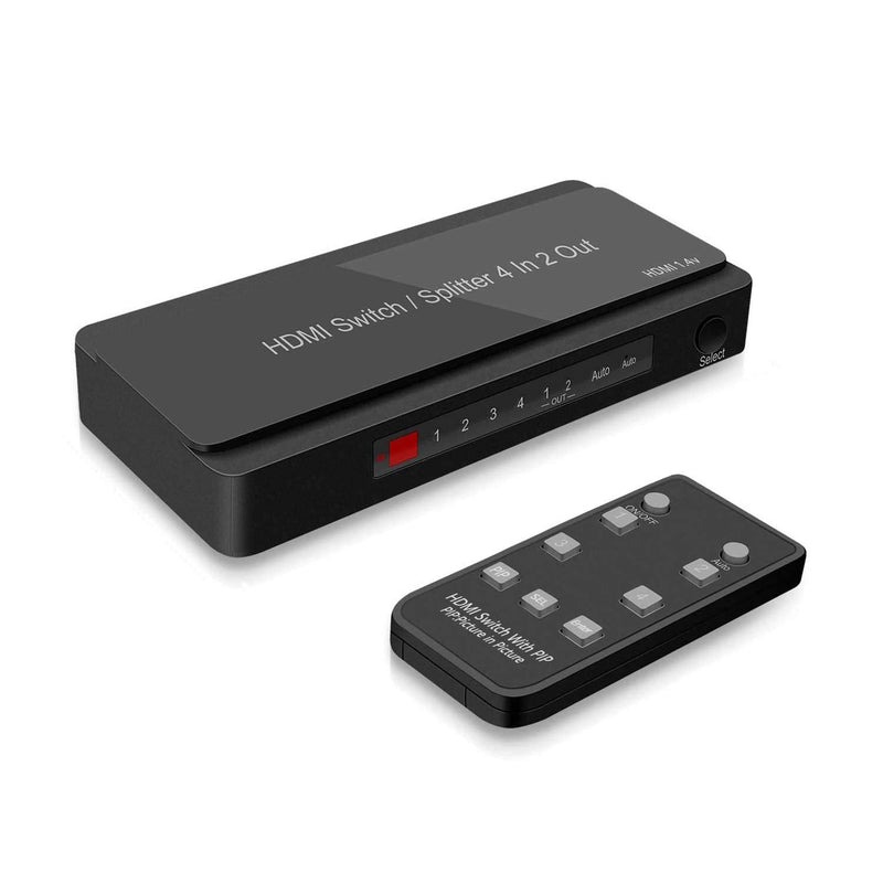  [AUSTRALIA] - HDMI Switcher 4 Port HDMI Selector with IR Remote Control, HDMI 1.4, HDCP 1.4, Support 4K@30Hz Ultra HD 3D/1080P for Fire TV, Roku, PS3, PS4, Xbox, Apple TV, DVD etc (4X2 HDMI Switcher) 4X2 HDMI Switcher