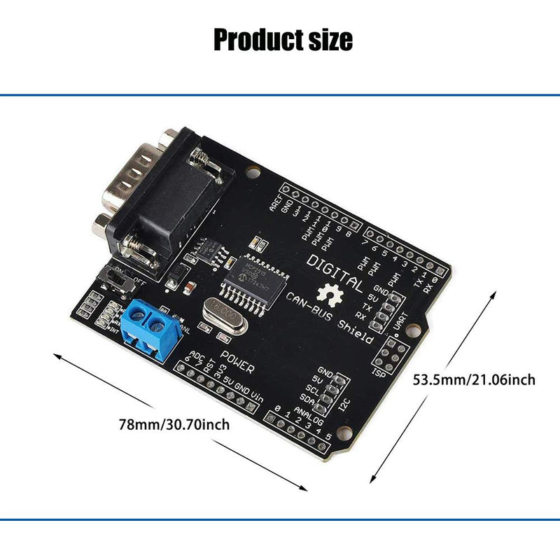  [AUSTRALIA] - KOOBOOK 1Pcs MCP2515 CAN Bus Shield Controller Expansion Board Development Board SPI Interface Communication Speed High for Arduino