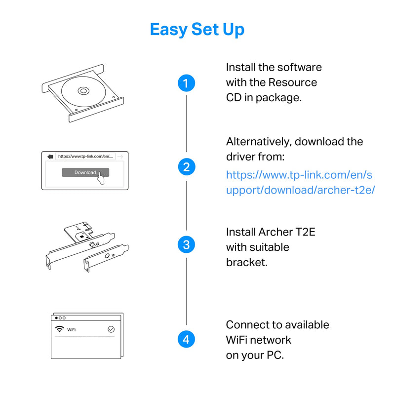  [AUSTRALIA] - TP-Link PCIe WiFi Card AC600 for Desktop PC, Dual Band Wireless Internal Network Card(Archer T2E) High-Gain Antenna, MU-MIMO, WPA3, Low Profile, Supports Windows 10