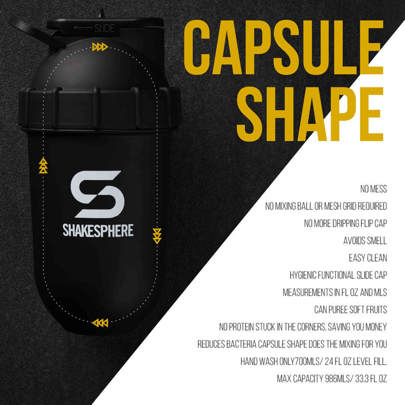  [AUSTRALIA] - ShakeSphere Tumbler: Award Winning Protein Shaker Cup, 24oz ● Patented Capsule Shape Mixing ● Easy to Clean ● No Blending Ball Needed ● BPA Free ● Mix & Drink Shakes, Protein Powders (Rose Gold) Rose Gold