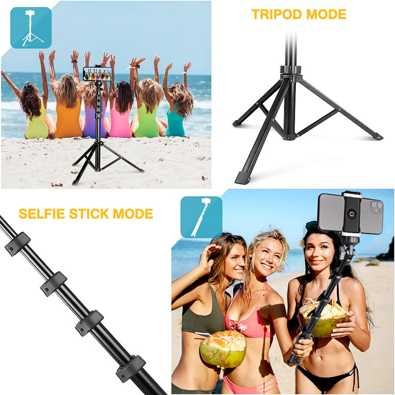  [AUSTRALIA] - Aureday 62" Phone Tripod Accessory Kits, Camera & Cell Phone Tripod Stand with Wireless Remote and Universal Tripod Head Mount, Perfect for Selfies/Video Recording/Vlogging/Live Streaming 62 inches