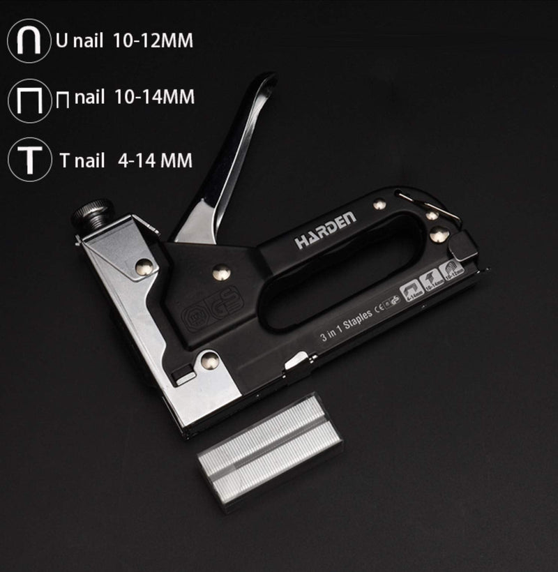  [AUSTRALIA] - Edward Tools Pro 3 in 1 Heavy Duty Staple Gun with 600 Staples - for Upholstery, Wood, Garden, Wire, Furniture, Roofing - D,U,T Type Staples - Quick Jam Clear - DIY