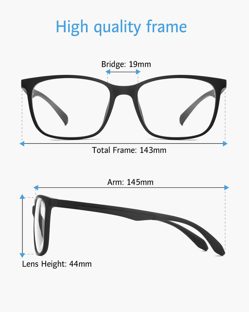  [AUSTRALIA] - ANRRI Blue Light Blocking Glasses Lightweight Eyeglasses Frame Filter Blue Ray Computer Game Glasses Classic Black