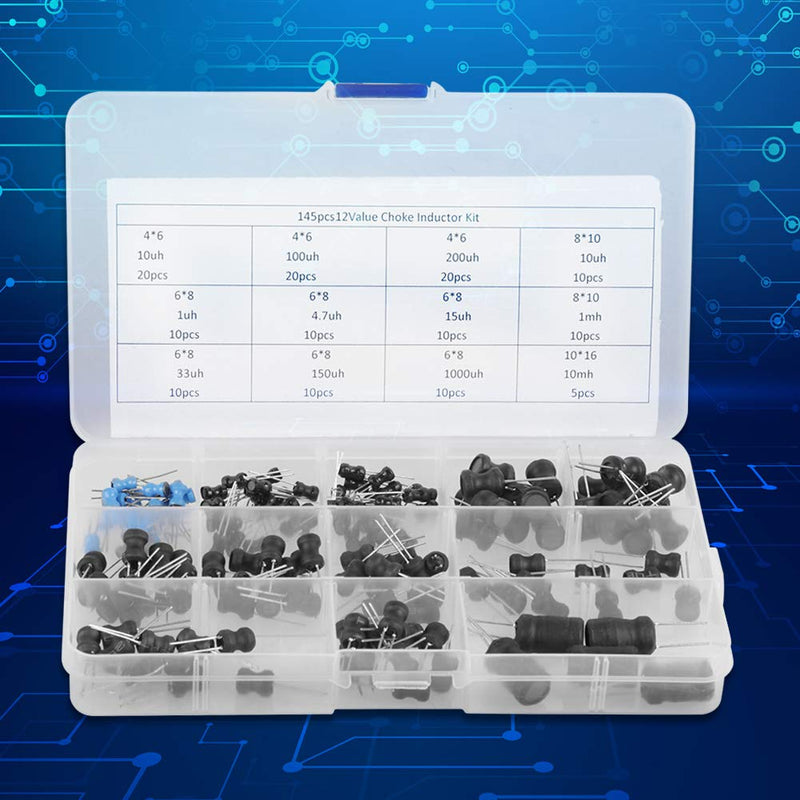  [AUSTRALIA] - 145 pieces inductor 10uH-10 mH 12 values coil choke induction assorted kit, electronic component