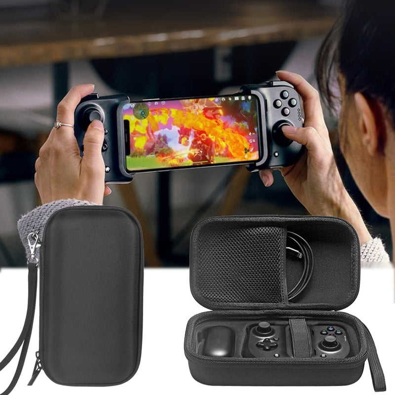  [AUSTRALIA] - Hard Eva Carrying Case Compatible with Razer Kishi Mobile Game Controller, Gaming Controller Holder Travel Case Earbuds Storage Bag Black
