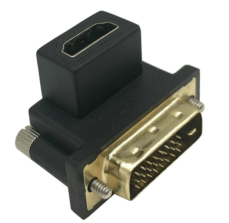  [AUSTRALIA] - Dafensoy 90 Degree Down Angled DVI to HDMI Adapter,Gilded DVI Male to HDMI Female,for Computer & HDTV & Graphics Card,Projector