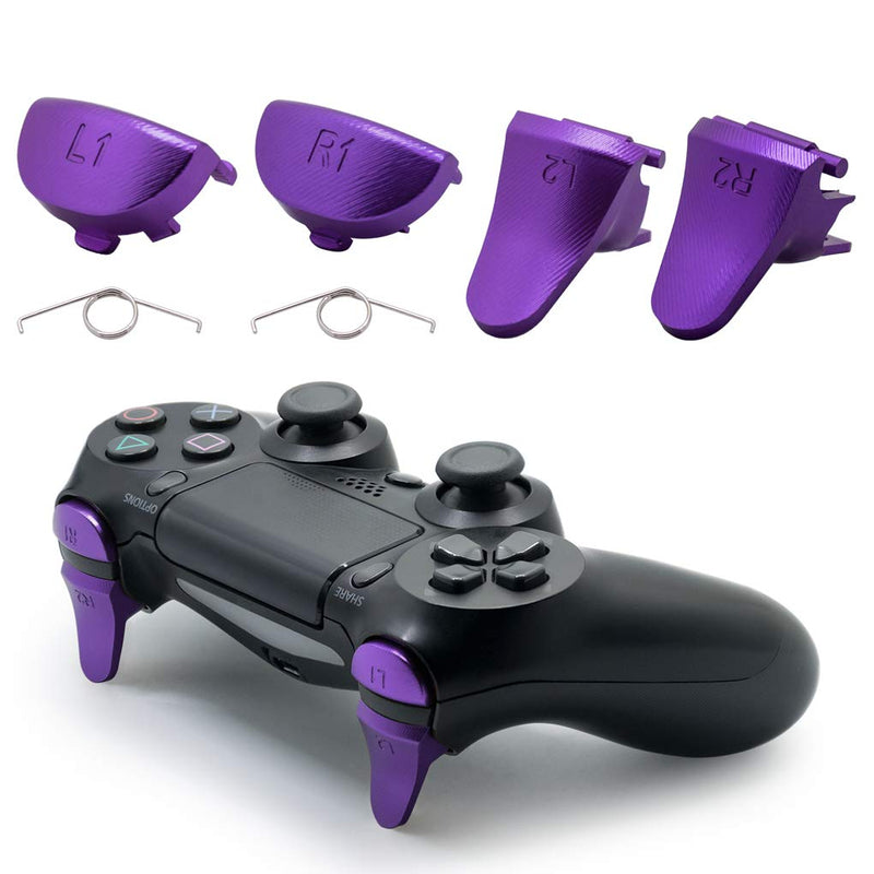  [AUSTRALIA] - TOMSIN Replacement Triggers for PS4 Pro/ PS4 Slim Controller, Aluminum Metal L1 R1 L2 R2 Trigger Buttons for PS4 Controller Gen 2 (Purple) Purple