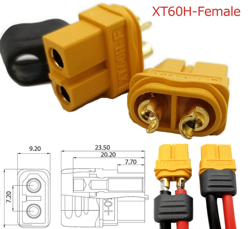 XT60 Connectors Female Male - Easy Solder Functional Wire Cover for DIY Custom Lipo Battery RC Car 3D Printer (10 Female + 10 Male) - LeoForward Australia