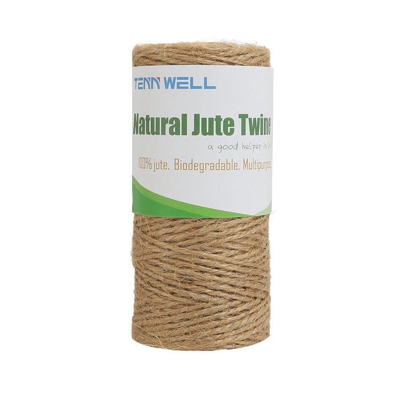  [AUSTRALIA] - Tenn Well Natural Jute Twine, 656 Feet 2Ply Brown Twine String for Crafts, Gift Wrapping, Packing, Gardening and Wedding Decoration (2PCS X 328 Feet) 2PCS/656Feet(328FT/PC)