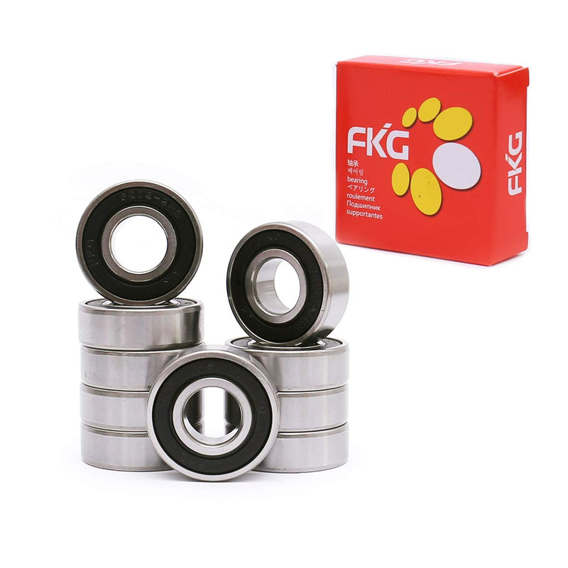  [AUSTRALIA] - FKG 6202-2RS 15x35x11mm Deep Groove Ball Bearing Double Rubber Seal Bearings Pre-Lubricated 10 Pcs